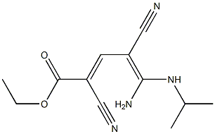 5-Amino-2,4-dicyano-5-isopropylamino-2,4-pentadienoic acid ethyl ester Struktur