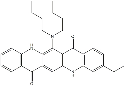 6-(Dibutylamino)-10-ethyl-5,12-dihydroquino[2,3-b]acridine-7,14-dione Struktur