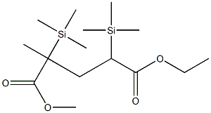 2-Methyl-2,4-bis(trimethylsilyl)pentanedioic acid 1-methyl 5-ethyl ester Struktur