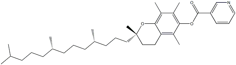 (2S)-3,4-Dihydro-2,5,7,8-tetramethyl-2-[(4S,8S)-4,8,12-trimethyltridecyl]-2H-1-benzopyran-6-ol nicotinate Struktur