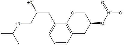 Nitric acid (3S)-8-[(2R)-2-hydroxy-3-(1-methylethyl)aminopropyl]chroman-3-yl ester Struktur