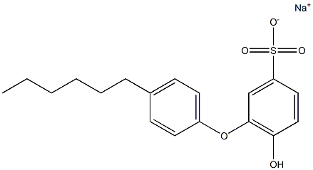 6-Hydroxy-4'-hexyl[oxybisbenzene]-3-sulfonic acid sodium salt Struktur