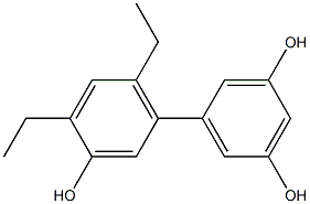 4',6'-Diethyl-1,1'-biphenyl-3,3',5-triol Struktur