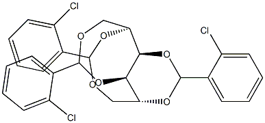 1-O,4-O:2-O,6-O:3-O,5-O-Tris(2-chlorobenzylidene)-D-glucitol Struktur