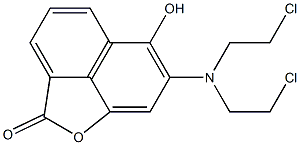 7-[Bis(2-chloroethyl)amino]-6-hydroxy-2H-naphtho[1,8-bc]furan-2-one Struktur