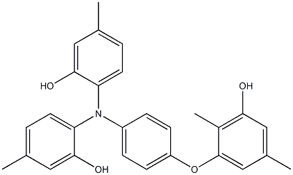 N,N-Bis(2-hydroxy-4-methylphenyl)-4-(3-hydroxy-2,5-dimethylphenoxy)benzenamine Struktur