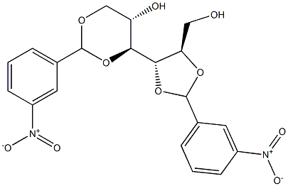 2-O,3-O:4-O,6-O-Bis(3-nitrobenzylidene)-L-glucitol Struktur