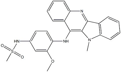 N-[3-Methoxy-4-[[10-methyl-10H-indolo[3,2-b]quinolin-11-yl]amino]phenyl]methanesulfonamide Struktur