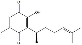 2-Hydroxy-5-methyl-3-[(R)-1,5-dimethyl-4-hexenyl]-1,4-benzoquinone Struktur