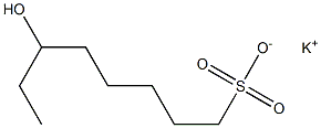 6-Hydroxyoctane-1-sulfonic acid potassium salt Struktur