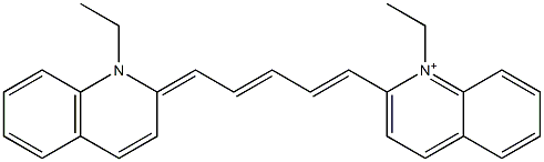 1-Ethyl-2-[5-(1-ethyl-1,2-dihydroquinoline-2-ylidene)-1,3-pentadienyl]quinolinium Struktur