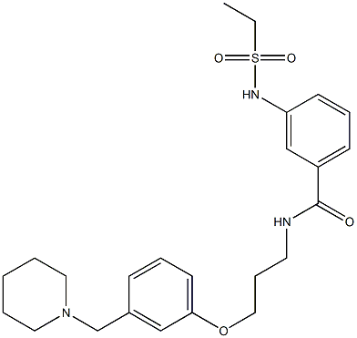 3-(Ethylsulfonylamino)-N-[3-[3-(piperidinomethyl)phenoxy]propyl]benzamide Struktur