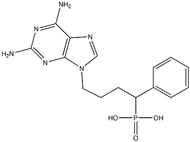 2,6-Diamino-9-(4-phenyl-4-phosphonobutyl)-9H-purine Struktur