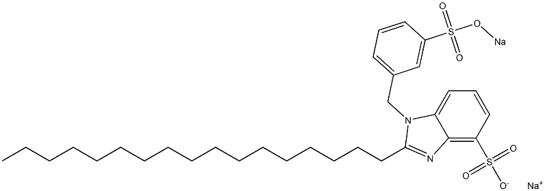 1-[3-(Sodiooxysulfonyl)benzyl]-2-heptadecyl-1H-benzimidazole-4-sulfonic acid sodium salt Struktur