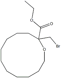 1-Bromomethyl-2-oxocyclododecanecarboxylic acid ethyl ester Struktur