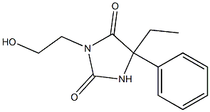 5-Ethyl-3-(2-hydroxyethyl)-5-phenylhydantoin Struktur