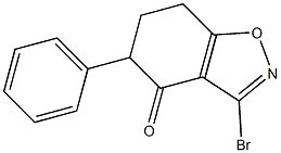 3-Bromo-4,5,6,7-tetrahydro-5-phenyl-1,2-benzisoxazol-4-one Struktur