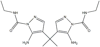 4,4'-(Isopropylidene)bis(3-amino-N-ethyl-2H-pyrazole-2-carboxamide) Struktur