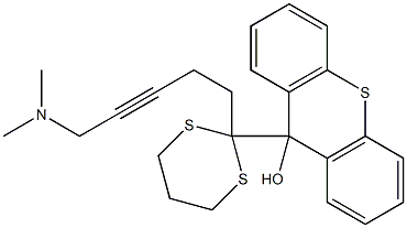 9-[2-[5-Dimethylamino-3-pentynyl]-1,3-dithian-2-yl]-9H-thioxanthen-9-ol Struktur