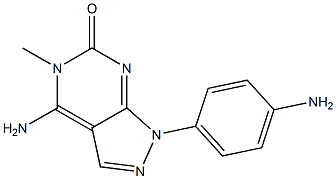 4-Amino-1-(4-aminophenyl)-5-methyl-1H-pyrazolo[3,4-d]pyrimidin-6(5H)-one Struktur