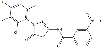 1-(2,4-Dichloro-3,6-dimethylphenyl)-3-(3-nitrobenzoylamino)-5(4H)-pyrazolone Struktur