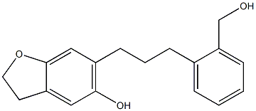 2,3-Dihydro-6-[3-(2-hydroxymethylphenyl)propyl]benzofuran-5-ol Struktur