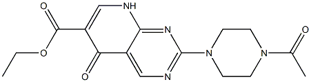 2-(4-Acetyl-1-piperazinyl)-5-oxo-5,8-dihydropyrido[2,3-d]pyrimidine-6-carboxylic acid ethyl ester Struktur