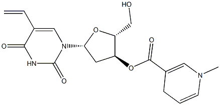 3'-O-[(1,4-Dihydro-1-methylpyridine-3-yl)carbonyl]-5-vinyl-2'-deoxyuridine Struktur