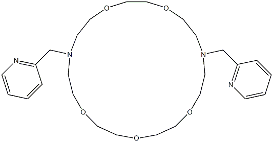 10,19-Bis[(2-pyridyl)methyl]-1,4,7,13,16-pentaoxa-10,19-diazacyclohenicosane Struktur