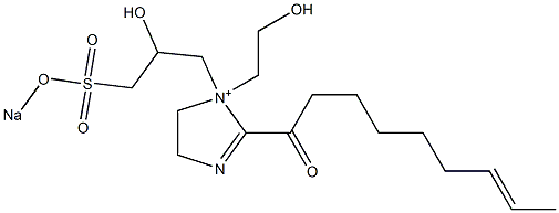 1-(2-Hydroxyethyl)-1-[2-hydroxy-3-(sodiooxysulfonyl)propyl]-2-(7-nonenoyl)-2-imidazoline-1-ium Struktur