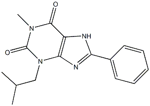 8-Phenyl-3-isobutyl-1-methylxanthine Struktur