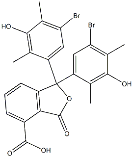 1,1-Bis(5-bromo-3-hydroxy-2,4-dimethylphenyl)-1,3-dihydro-3-oxoisobenzofuran-4-carboxylic acid Struktur