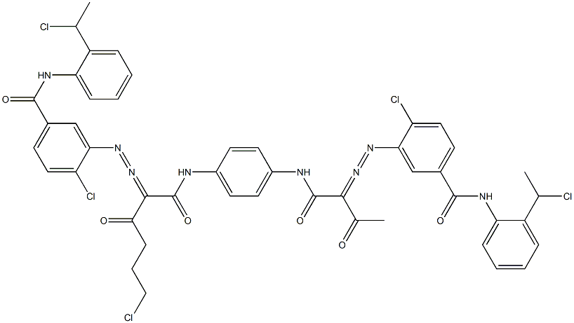 3,3'-[2-(2-Chloroethyl)-1,4-phenylenebis[iminocarbonyl(acetylmethylene)azo]]bis[N-[2-(1-chloroethyl)phenyl]-4-chlorobenzamide] Struktur