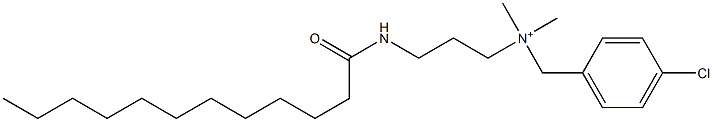 4-Chloro-N,N-dimethyl-N-[3-[(1-oxododecyl)amino]propyl]benzenemethanaminium Struktur