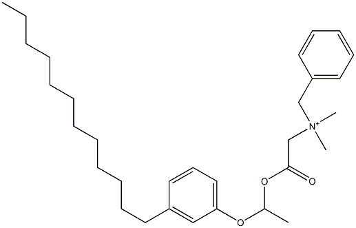 N,N-Dimethyl-N-benzyl-N-[[[1-(3-dodecylphenyloxy)ethyl]oxycarbonyl]methyl]aminium Struktur