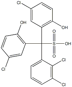 (2,3-Dichlorophenyl)bis(3-chloro-6-hydroxyphenyl)methanesulfonic acid Struktur