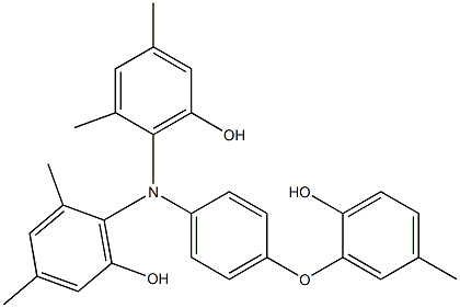 N,N-Bis(6-hydroxy-2,4-dimethylphenyl)-4-(2-hydroxy-5-methylphenoxy)benzenamine Struktur