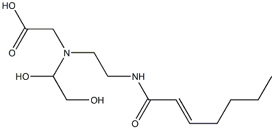 N-(1,2-Dihydroxyethyl)-N-[2-(2-heptenoylamino)ethyl]aminoacetic acid Struktur