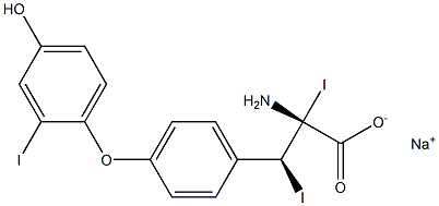 (2R,3S)-2-Amino-3-[4-(4-hydroxy-2-iodophenoxy)phenyl]-2,3-diiodopropanoic acid sodium salt Struktur