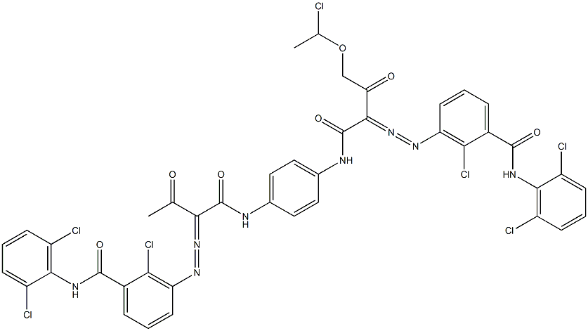 3,3'-[2-[(1-Chloroethyl)oxy]-1,4-phenylenebis[iminocarbonyl(acetylmethylene)azo]]bis[N-(2,6-dichlorophenyl)-2-chlorobenzamide] Struktur