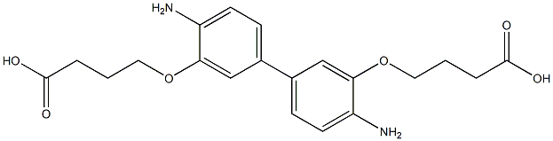 4,4'-[(4,4'-Diamino[1,1'-biphenyl]-3,3'-diyl)bisoxy]bisbutanoic acid Struktur