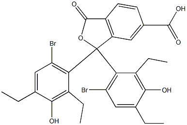 1,1-Bis(6-bromo-2,4-diethyl-3-hydroxyphenyl)-1,3-dihydro-3-oxoisobenzofuran-6-carboxylic acid Struktur