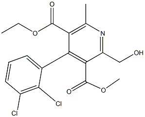 4-(2,3-Dichlorophenyl)-2-hydroxymethyl-6-methyl-3,5-pyridinedicarboxylic acid 5-ethyl 3-methyl ester Struktur