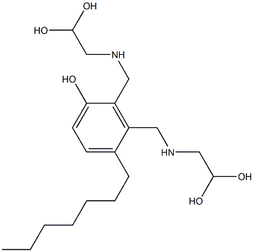 2,3-Bis[[(2,2-dihydroxyethyl)amino]methyl]-4-heptylphenol Struktur