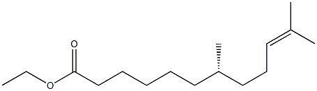 [S,(-)]-7,11-Dimethyl-10-dodecenoic acid ethyl ester Struktur