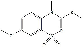 4-Methyl-3-methylthio-7-methoxy-4H-1,2,4-benzothiadiazine 1,1-dioxide Struktur