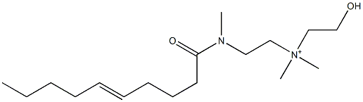 2-[N-(5-Decenoyl)-N-methylamino]-N-(2-hydroxyethyl)-N,N-dimethylethanaminium Struktur