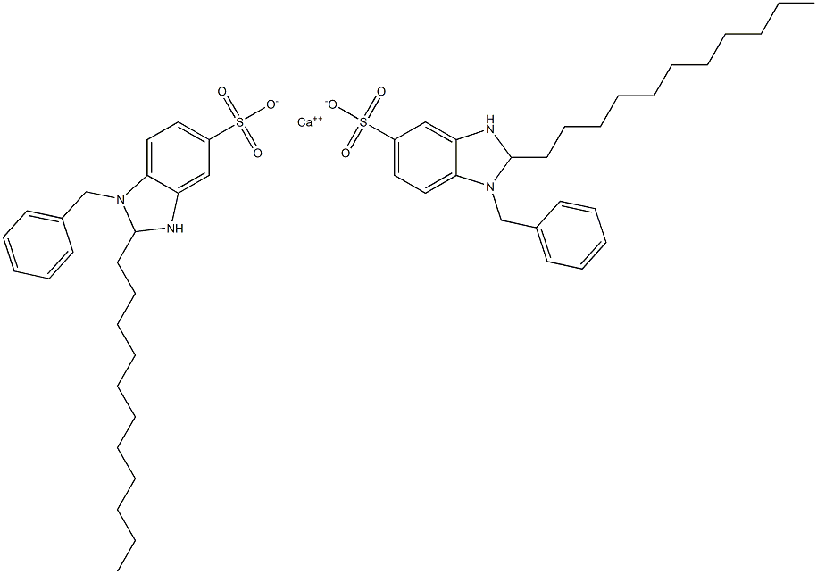 Bis(1-benzyl-2,3-dihydro-2-undecyl-1H-benzimidazole-5-sulfonic acid)calcium salt Struktur