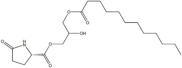 1-[(L-Pyroglutamoyl)oxy]-2,3-propanediol 3-dodecanoate Struktur