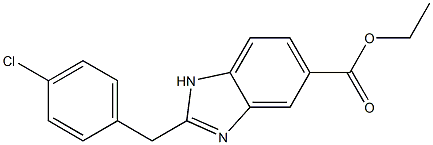 2-(4-Chlorobenzyl)-1H-benzimidazole-5-carboxylic acid ethyl ester Struktur